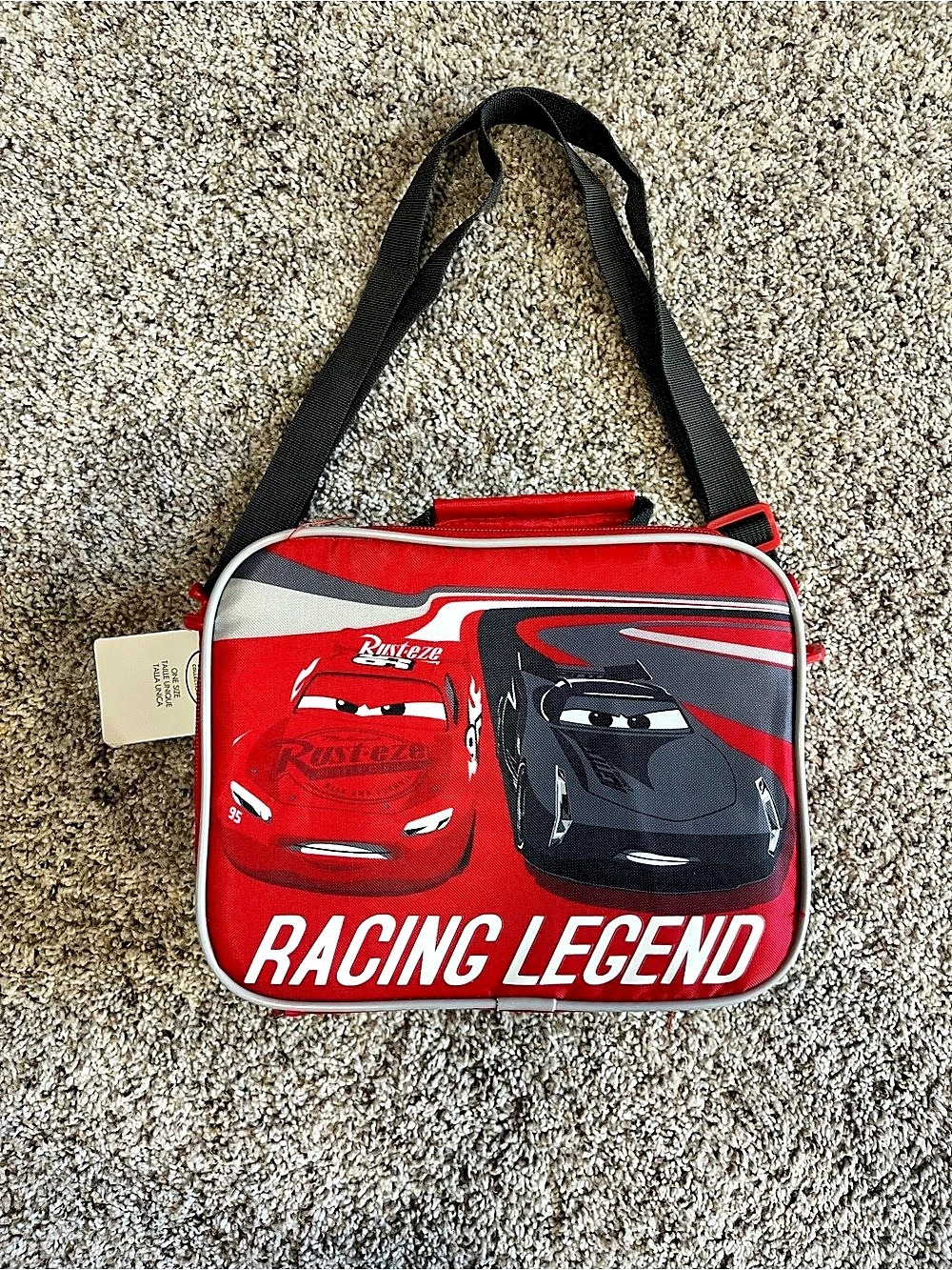 Disney Cars Racing Legend Lunch Bag Red & Black NWT
